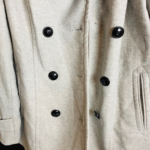 Lands End Gray Structured Pea Coat Jacket 12 - Picture 5 of 8